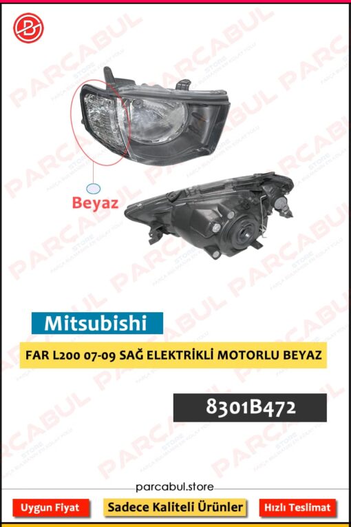 FAR L200 07-09 SAĞ ELEKTRİKLİ MOTORLU BEYAZ | 8301B472
